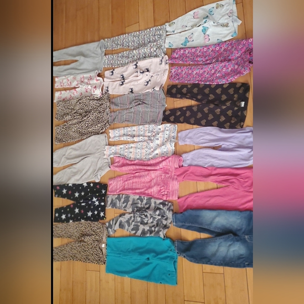 58 PCS OF 2T TODDLER PANTS AND LEGGINGS BUNDLE
